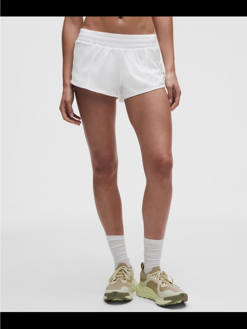 Women’s White Athletic Running Shorts